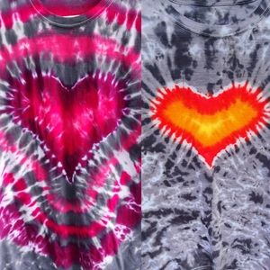 Tyedye Heart Shirts 2XL/3XL